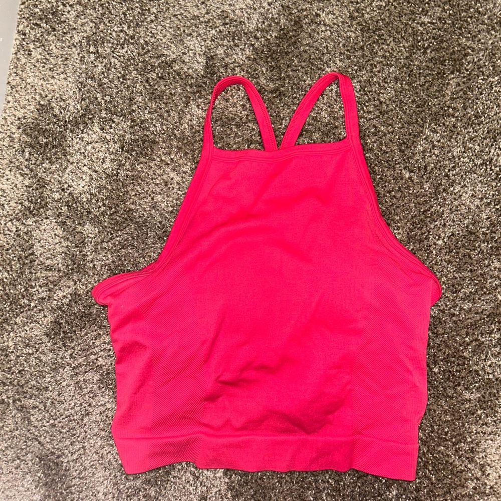 Hot Pink Workout Crop with Built In Bra XXL